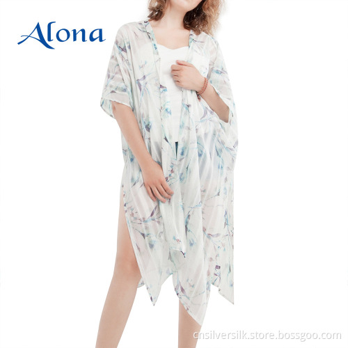 Bohemian printed women kaftans floral beach cover up